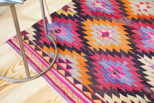 Load image into Gallery viewer, 6x9 Vintage Anatolian Turkish Kilim Area Rug | Repeating geometric tribal symbols | SKU 412
