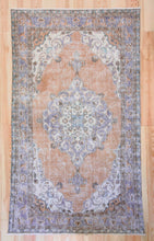 Load image into Gallery viewer, 7x10 Vintage Central Anatolian Oushak Style &#39;Isparta&#39; Turkish Area Rug | Bold medallion geometric floral design | SKU 423
