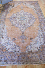Load image into Gallery viewer, 7x10 Vintage Central Anatolian Oushak Style &#39;Isparta&#39; Turkish Area Rug | Bold medallion geometric floral design | SKU 423
