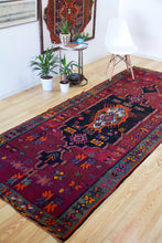 Load image into Gallery viewer, 5x11 Vintage Eastern Anatolian &#39;Kars&#39; Turkish Kilim Rug | Bold Medallion with Scattered Tribal Motifs | SKU 428
