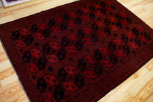 Load image into Gallery viewer, 6x9 Vintage Caucasian &#39;Turkmen Style&#39; Area Rug | Traditional geometric design, bordeaux field | SKU 432
