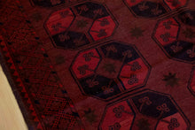 Load image into Gallery viewer, 6x9 Vintage Caucasian &#39;Turkmen Style&#39; Area Rug | Traditional geometric design, bordeaux field | SKU 432
