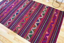 Load image into Gallery viewer, 6x10 Vintage Anatolian Turkish Kilim Area Rug | Strips with bold colors and tribal symbols | SKU 458
