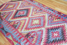 Load image into Gallery viewer, 6x11 Vintage Anatolian Turkish Kilim Area Rug | Multiple medallion design staggered tribal symbols | SKU 481
