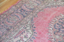 Load image into Gallery viewer, 7x10 Vintage Central Anatolian Oushak Style Turkish Area Rug | Bold medallion spacious field floral border | SKU 496
