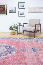 Load image into Gallery viewer, 7x12 Vintage Central Anatolian Oushak Style Turkish Area Rug | Bold medallion spacious field floral border | SKU 497
