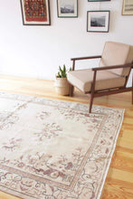 Load image into Gallery viewer, 6x9 Vintage Central Anatolian Oushak Style Turkish Area Rug | Geometric medallion spacious field muted colors | SKU 499
