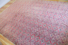 Load image into Gallery viewer, 8x12 Vintage Central Anatolian &#39;Kayseri&#39; Turkish Area Rug | Alternating repeating geometric diamonds vibrant colors | SKU 503
