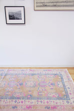 Load image into Gallery viewer, 4x11 Vintage South Eastern Anatolian Oushak Style Turkish Area Rug | Geometric Design Pops of Pink | SKU 504
