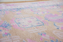 Load image into Gallery viewer, 4x11 Vintage South Eastern Anatolian Oushak Style Turkish Area Rug | Geometric Design Pops of Pink | SKU 504
