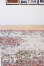 Load image into Gallery viewer, 6x9 Vintage Central Anatolian Oushak Style Turkish Area Rug | Floral medallion, spacious design, muted colors | SKU 523
