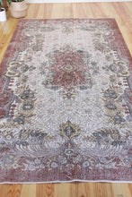 Load image into Gallery viewer, 6x9 Vintage Central Anatolian Oushak Style Turkish Area Rug | Floral medallion, spacious design, muted colors | SKU 523

