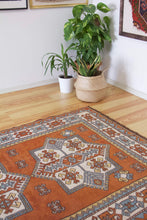 Load image into Gallery viewer, 5x6 Vintage Eastern Anatolian &#39;Kars&#39; Turkish Area Rug | Double medallion on earthy spacious field with symmetrical tribal symbols | SKU 526

