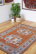 Load image into Gallery viewer, 5x6 Vintage Eastern Anatolian &#39;Kars&#39; Turkish Area Rug | Double medallion on earthy spacious field with symmetrical tribal symbols | SKU 526
