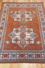 Load image into Gallery viewer, 5x6 Vintage Eastern Anatolian &#39;Kars&#39; Turkish Area Rug | Double medallion on earthy spacious field with symmetrical tribal symbols | SKU 526
