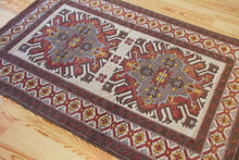 Load image into Gallery viewer, 5x7 Vintage Eastern Anatolian &#39;Kars&#39; Turkish Area Rug | Double medallion on light field with symmetrical tribal symbols | SKU 527
