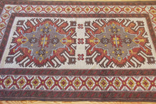 Load image into Gallery viewer, 5x7 Vintage Eastern Anatolian &#39;Kars&#39; Turkish Area Rug | Double medallion on light field with symmetrical tribal symbols | SKU 527

