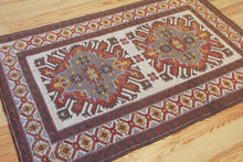 Load image into Gallery viewer, 5x7 Vintage Eastern Anatolian &#39;Kars&#39; Turkish Area Rug | Double medallion on light field with symmetrical tribal symbols | SKU 527
