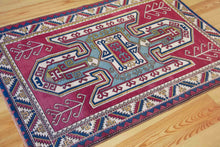 Load image into Gallery viewer, 4x6 Vintage Central Anatolian &#39;Nigde&#39; Turkish Rug | Famous Kazak shield medallion design light border  | SKU 536
