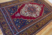Load image into Gallery viewer, 8x12 Vintage Central Anatolian &#39;Taspinar&#39; Turkish Area Rug Bold Light Medallion Red Field Floral Embellishments | SKU 538
