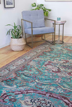 Load image into Gallery viewer, 6x10 Vintage Central Anatolian &#39;Kayseri&#39; Turkish Area Rug Bold Medallion Green Field Geometric &#39;Adler&#39; Design | SKU 546
