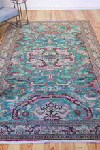 Load image into Gallery viewer, 6x10 Vintage Central Anatolian &#39;Kayseri&#39; Turkish Area Rug Bold Medallion Green Field Geometric &#39;Adler&#39; Design | SKU 546

