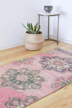 Load image into Gallery viewer, 3x12 Vintage Western Anatolian Oushak Style &#39;Isparta&#39; Turkish Runner Rug Diamond Bold Medallion Geometric Design Muted Colors | SKU 547

