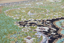 Load image into Gallery viewer, 7x10 Vintage Central Anatolian &#39;Ladik&#39; Turkish Area Rug Bold Intricate Medallion Allover Floral Design Green Field | SKU 552

