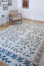 Load image into Gallery viewer, 9x12 Vintage Western Anatolian &#39;Zeki Muren&#39; Turkish Area Rug | All Over Symmetrically Designed Leaves on Light Background &#39;Zeki Muren&#39; Signed | SKU 555
