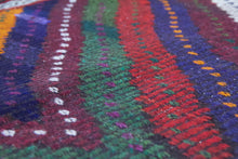 Load image into Gallery viewer, 7x10 Vintage Western Anatolian Turkish Kilim Area Rug Colorful Symmetrical Diamond Design with Alternating Colors  | SKU 556
