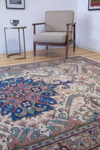 Load image into Gallery viewer, 7x10 Vintage Central Anatolian &#39;Kayseri&#39; Turkish Area Rug | Natural Colors Bold Medallion Geometric Design Stylized Border | SKU 559
