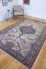 Load image into Gallery viewer, 7x10 Vintage Central Anatolian &#39;Kayseri&#39; Turkish Area Rug | Natural Colors Bold Medallion Geometric Design Stylized Border | SKU 559
