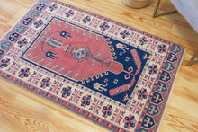 Load image into Gallery viewer, 3x5 Vintage Central Anatolian &#39;Aksaray&#39; Turkish Area Rug with single niche design stylized figures muted colors geometric border | SKU 565

