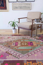 Load image into Gallery viewer, 5x11 Vintage Western Anatolian &#39;Eskişehir&#39; Turkish Kilim Area Rug Double Diamond Tribal Geometric Tribal Design Protective Symbols | SKU 569
