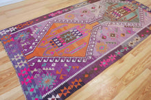 Load image into Gallery viewer, 5x11 Vintage Western Anatolian &#39;Eskişehir&#39; Turkish Kilim Area Rug Double Diamond Tribal Geometric Tribal Design Protective Symbols | SKU 569
