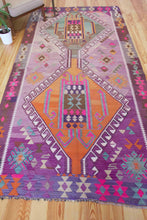 Load image into Gallery viewer, 5x11 Vintage Western Anatolian &#39;Eskişehir&#39; Turkish Kilim Area Rug Double Diamond Tribal Geometric Tribal Design Protective Symbols | SKU 569
