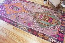 Load image into Gallery viewer, 5x11 Vintage Western Anatolian &#39;Eskişehir&#39; Turkish Kilim Area Rug Double Diamond Tribal Geometric Tribal Design Protective Symbols | SKU 569
