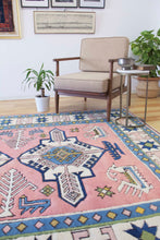 Load image into Gallery viewer, 6x10 Vintage Central Anatolian Oushak Style &#39;Sultanhan&#39; Turkish Area Rug | Triple Medallion Soft Field Colors Geometric Design | SKU 581
