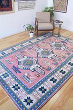 Load image into Gallery viewer, 6x10 Vintage Central Anatolian Oushak Style &#39;Sultanhan&#39; Turkish Area Rug | Triple Medallion Soft Field Colors Geometric Design | SKU 581
