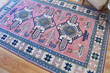 Load image into Gallery viewer, 6x10 Vintage Central Anatolian Oushak Style &#39;Sultanhan&#39; Turkish Area Rug | Triple Medallion Soft Field Colors Geometric Design | SKU 581
