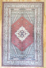 Load image into Gallery viewer, 7x11 Vintage Western Anatolian &#39;Kula&#39; Turkish Area Rug | Diamond Medallion Spacious Field Symmetrical Geometric Design Soft Colors | SKU 589
