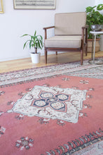 Load image into Gallery viewer, 7x11 Vintage Western Anatolian &#39;Kula&#39; Turkish Area Rug | Diamond Medallion Spacious Field Symmetrical Geometric Design Soft Colors | SKU 589
