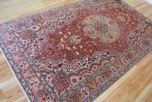 Load image into Gallery viewer, 6x10 Vintage Central Anatolian &#39;Kayseri&#39; Turkish Area Rug | Vibrant Colors Bold Medallion Symmetrical All Over Floral Design | SKU 590
