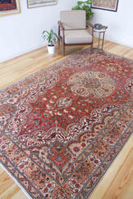 Load image into Gallery viewer, 6x10 Vintage Central Anatolian &#39;Kayseri&#39; Turkish Area Rug | Vibrant Colors Bold Medallion Symmetrical All Over Floral Design | SKU 590
