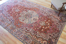 Load image into Gallery viewer, 6x10 Vintage Central Anatolian &#39;Kayseri&#39; Turkish Area Rug | Vibrant Colors Bold Medallion Symmetrical All Over Floral Design | SKU 590

