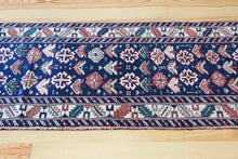 Load image into Gallery viewer, 3x8 Vintage Central Anatolian Caucasian &#39;Shirvan&#39; Style Turkish Runner Symmetrical Geometric Design Bold Colors | SKU 593
