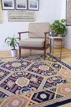 Load image into Gallery viewer, 6x9 Vintage Central Anatolian &#39;Aksaray&#39; Turkish Area Rug | Repeating Symmetrical Floral Hexagon Field Design Geometric Border | SKU 594
