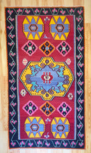 Load image into Gallery viewer, 6x12 Vintage Eastern Anatolian &#39;Kars&#39; Turkish Kilim Area Rug | Bold Medallion Eye Catching Colors Geometric Design Floral Border | SKU 595
