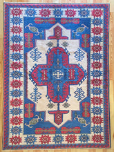 Load image into Gallery viewer, 7x9 Vintage Central Anatolian &#39;Aksaray&#39; Turkish Area Rug Bold Medallion Geometric Design Stylized Motifs | SKU 602
