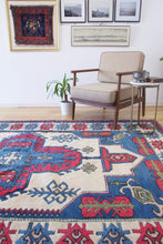 Load image into Gallery viewer, 7x9 Vintage Central Anatolian &#39;Aksaray&#39; Turkish Area Rug Bold Medallion Geometric Design Stylized Motifs | SKU 602

